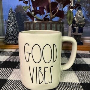 Rae Dunn Cream 'Good Vibes' Mug